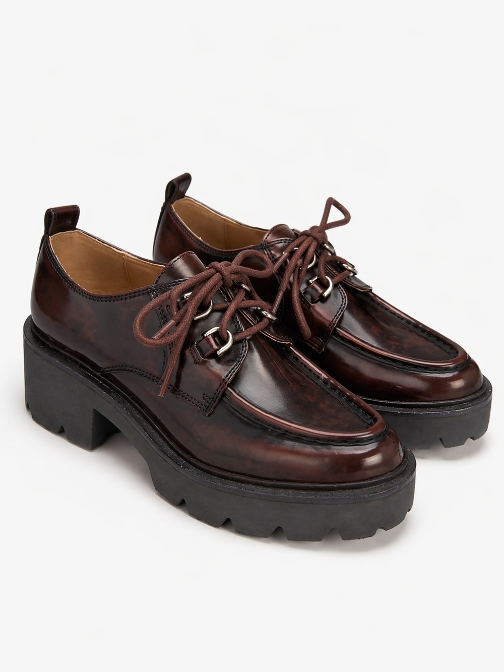 Sam Edelman Platform Lug Sole Oxfords Y2K Brown 7.5 Lace Up